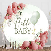 Aperturee - Aperturee Floral Elegant Balloon Round Baby Shower Backdrop